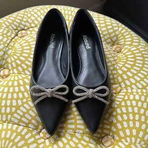 Abound Black Women's Flats with Bow Detail